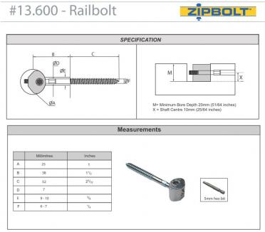Стяжка для поручней Zipbolt UT 13.600 - Raibolt